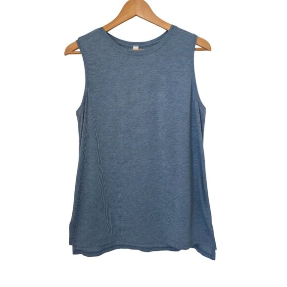 lululemon athletica Tops - Lululemon Love Sleeveless Heathered Neptune Blue Pima Cotton Athleisure Tank 6